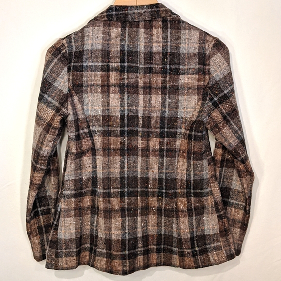 Vintage brown tartan wool blend blazer from Ricki's - Picture 4 of 6